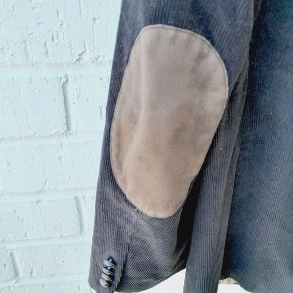 Chaps Blazer Brown Corduroy Solid Sport Coat Jacket Striped Lining sz: 4… - Picture 6 of 10